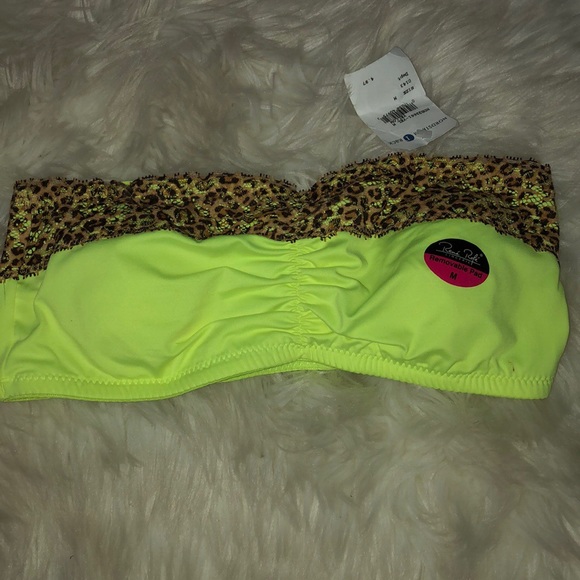 Lime green and cheetah bandeau top - Picture 3 of 4
